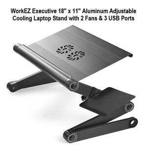 Uncaged Ergonomics WorkEZ 18" x 11" Cool Laptop Riser With Mouse Pad, Black WECB